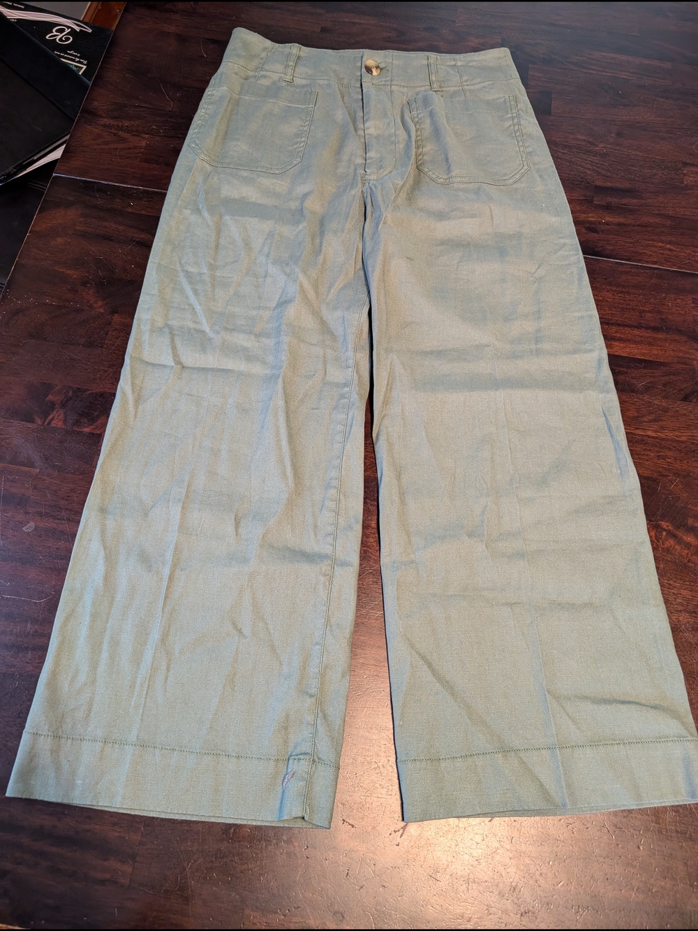 Maeve The Colette Wide-Leg Linen Blend Pants, Green, Women's 30